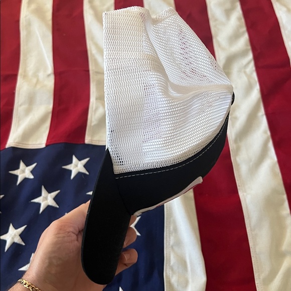 Black and White Trucker Hat with Graphic Patch - Picture 4 of 6